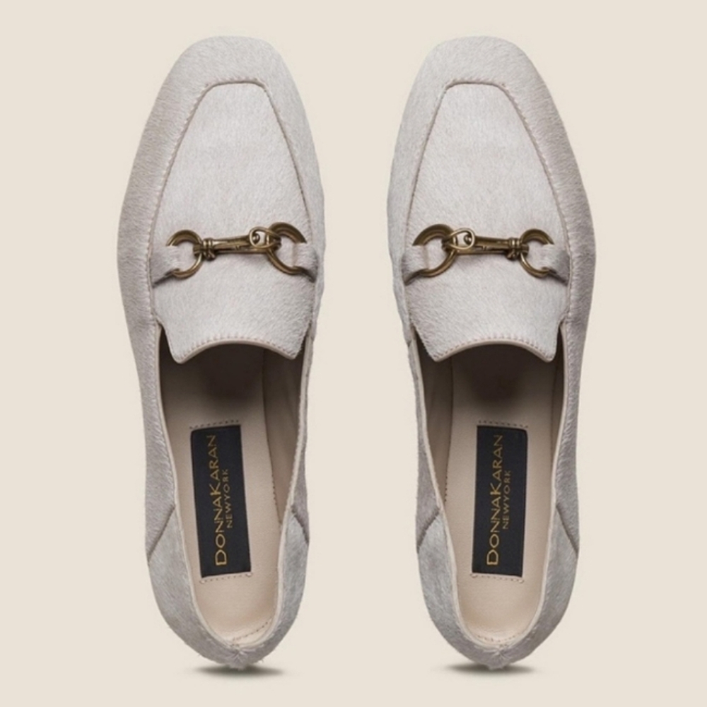 NWT DONNA KARAN New York 'Debz' Drum-Dyed Brazilian Cow Fur Convertible Loafers